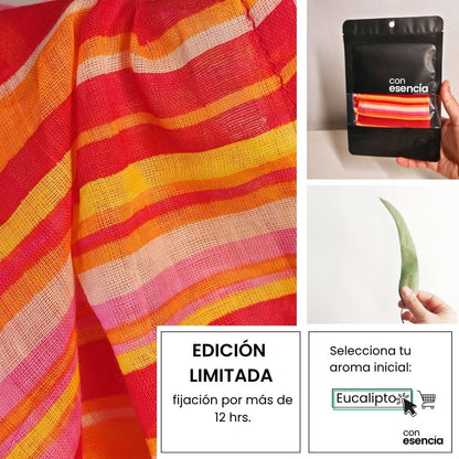 Pañuelos aromáticos - Rojo con lineas amarillas