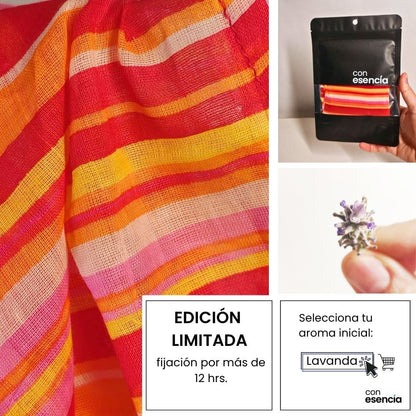 Pañuelos aromáticos - Rojo con lineas amarillas