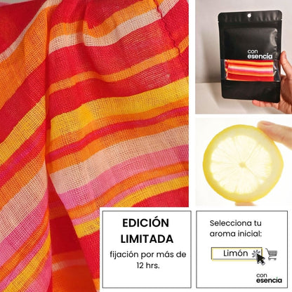 Pañuelos aromáticos - Rojo con lineas amarillas