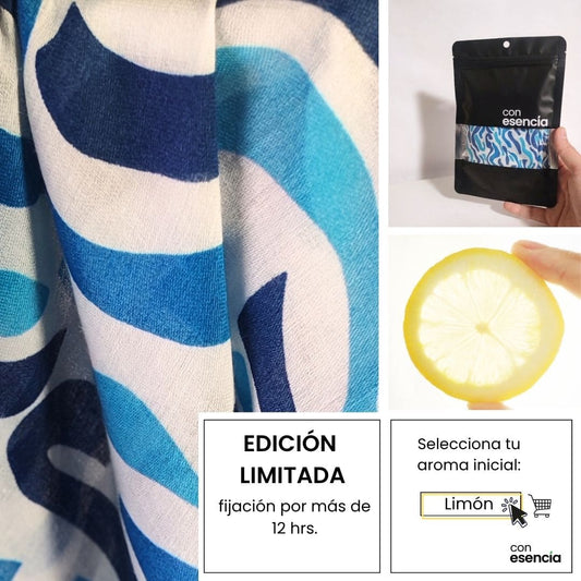 Pañuelos aromáticos - Celeste con olas