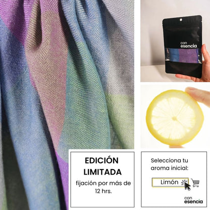 Pañuelos aromáticos - Azul verde morado a cuadros