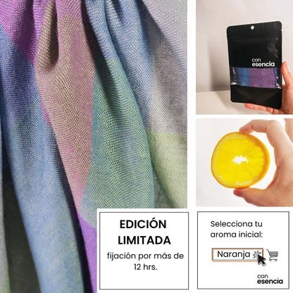 Pañuelos aromáticos - Azul verde morado a cuadros